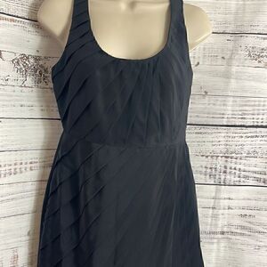 ‎Madison Marcus Dress Womens small silk pleated Black sheath mini Preppy Formal